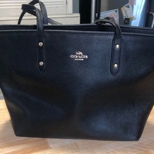 Black leather Coach bag